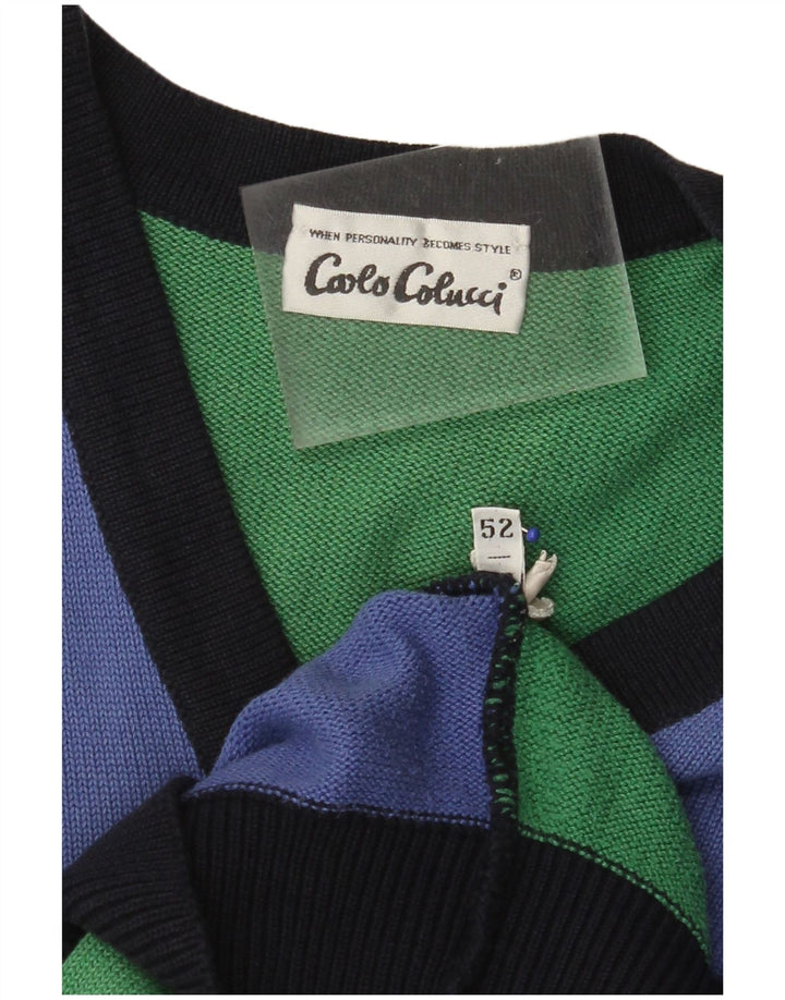 CARLO COLUCCI Colete feminino regata IT 52 2XL azul colorblock poliacrílico