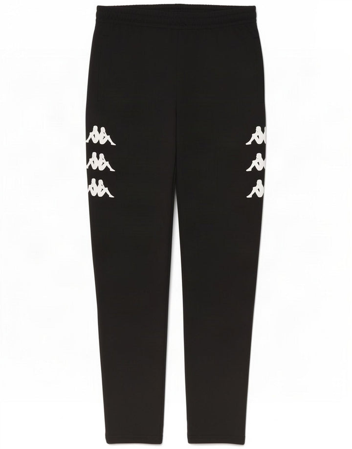 Kappa Calça de treino masculina gráfica pequena de poliéster preto