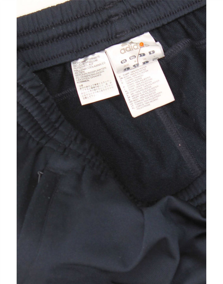 Calças de treino masculinas Adidas UK 40/42 poliéster azul marinho médio