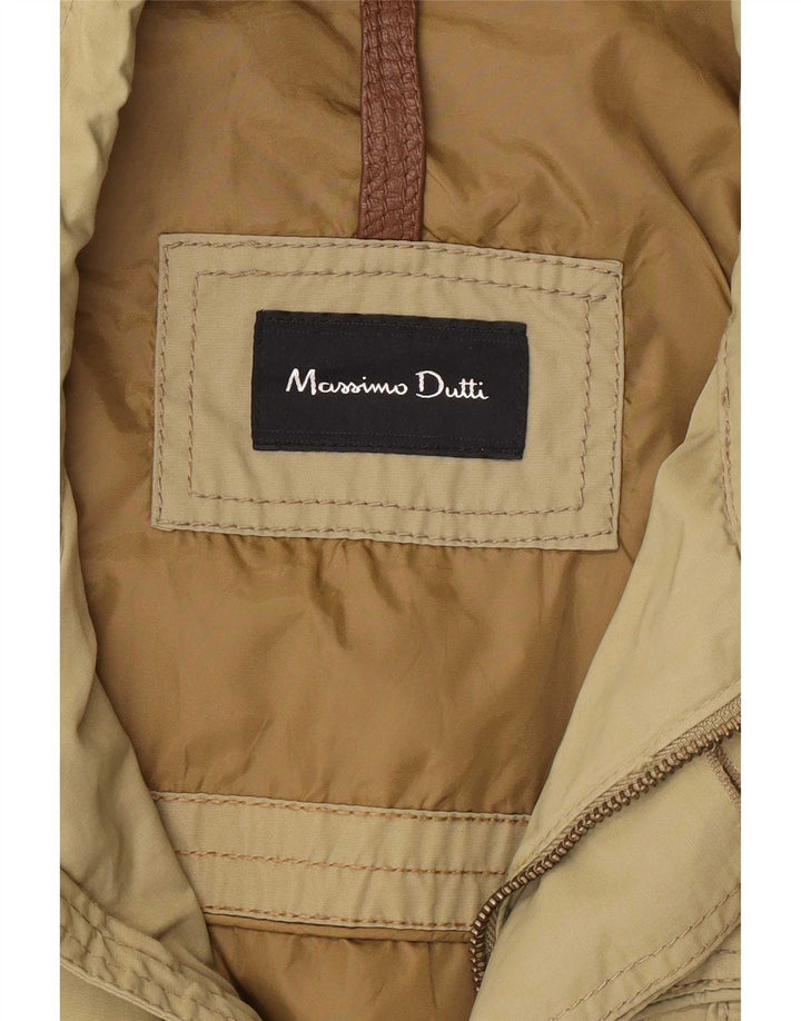 Jaqueta utilitária masculina Massimo Dutti Reino Unido 44 2XL cáqui nylon