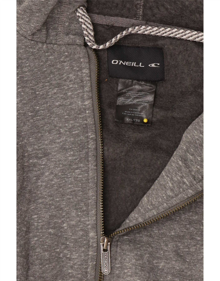 Suéter masculino O'Neill com capuz e zíper gráfico 2XL poliéster manchado cinza