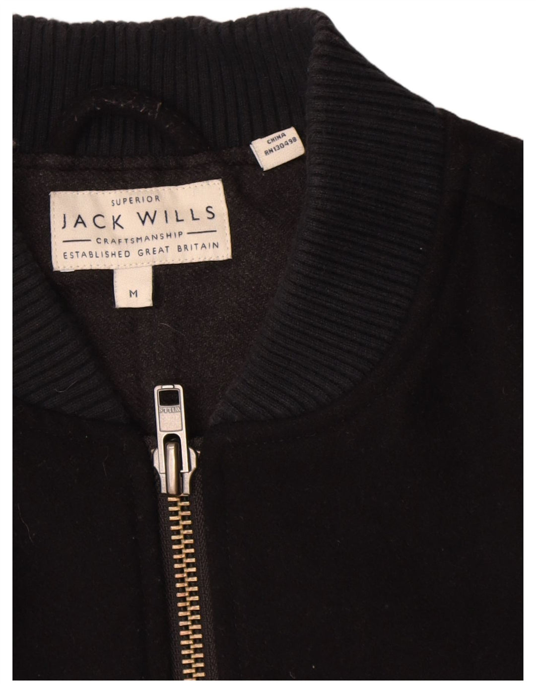 Jaqueta bomber masculina Jack Wills Reino Unido 38 lã azul marinho médio