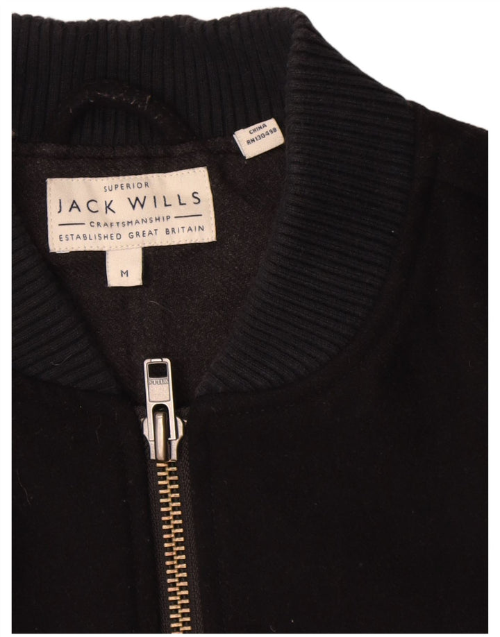 Jaqueta bomber masculina Jack Wills Reino Unido 38 lã azul marinho médio