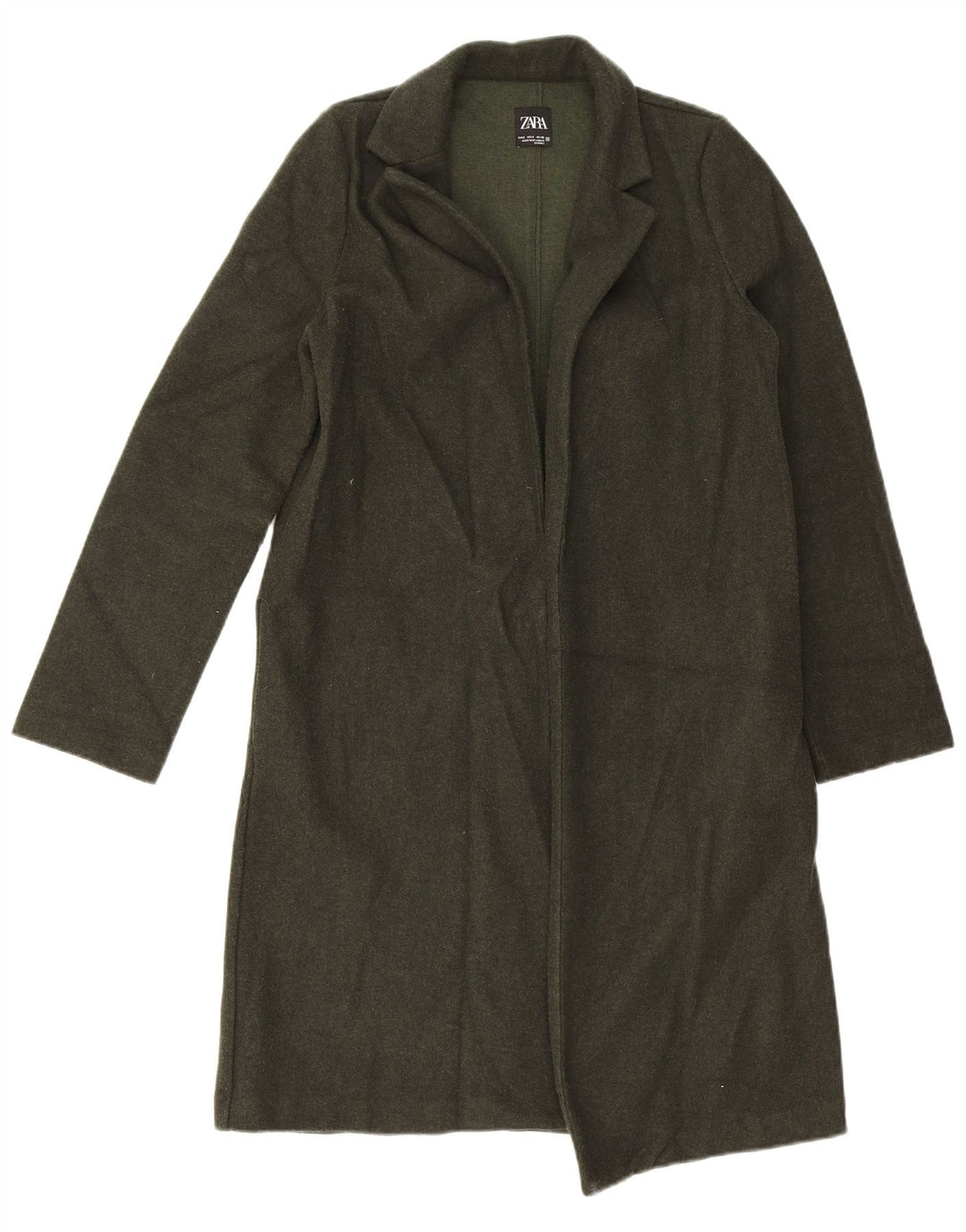 Sobretudo aberto oversized feminino Zara Reino Unido 10 pequeno cáqui