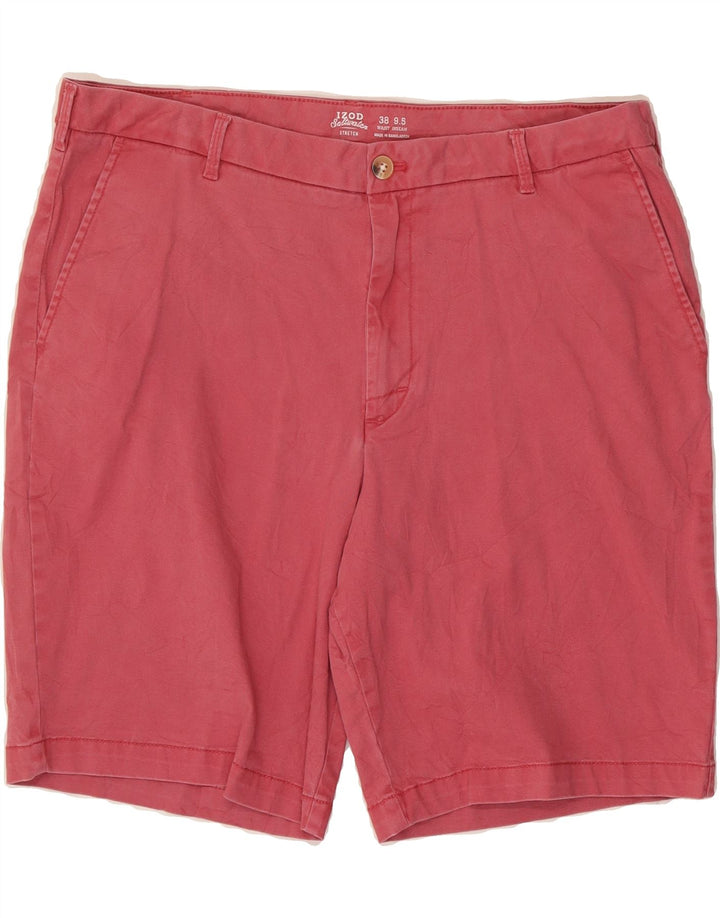 IZOD Mens Salt Water Chino Shorts W38 XL Pink Cotton Vintage Izod and Second-Hand Izod from Messina Hembry 