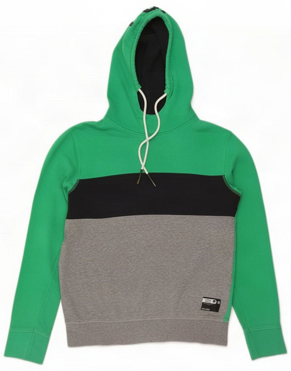 Jack & Jones Mens Graphic Hoodie Jumper Médio Verde Colourblock