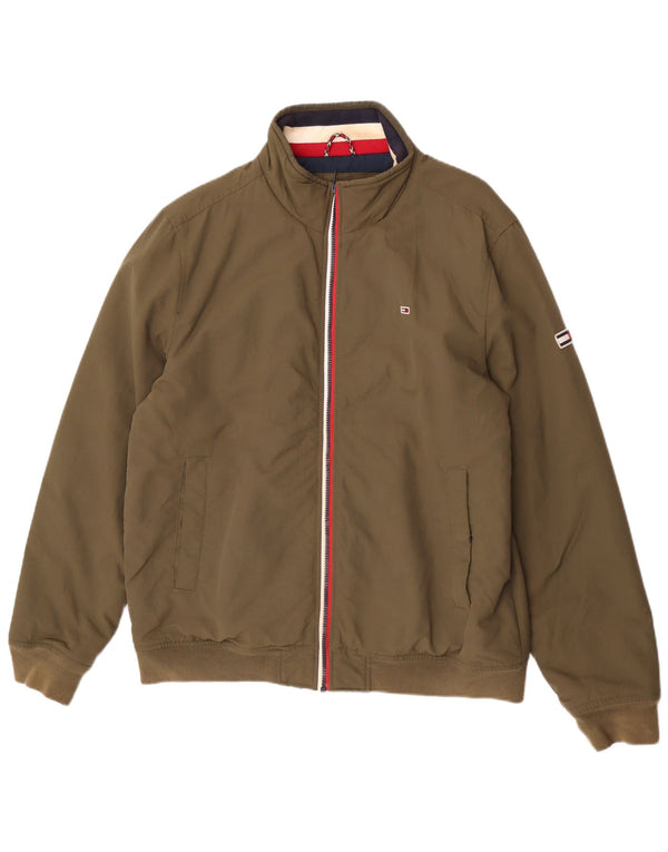 Jaqueta bomber masculina Tommy Hilfiger Reino Unido 42 XL cáqui poliamida