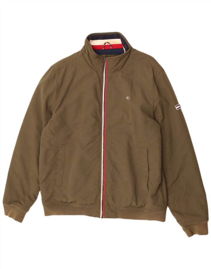 Jaqueta bomber masculina Tommy Hilfiger Reino Unido 42 XL cáqui poliamida