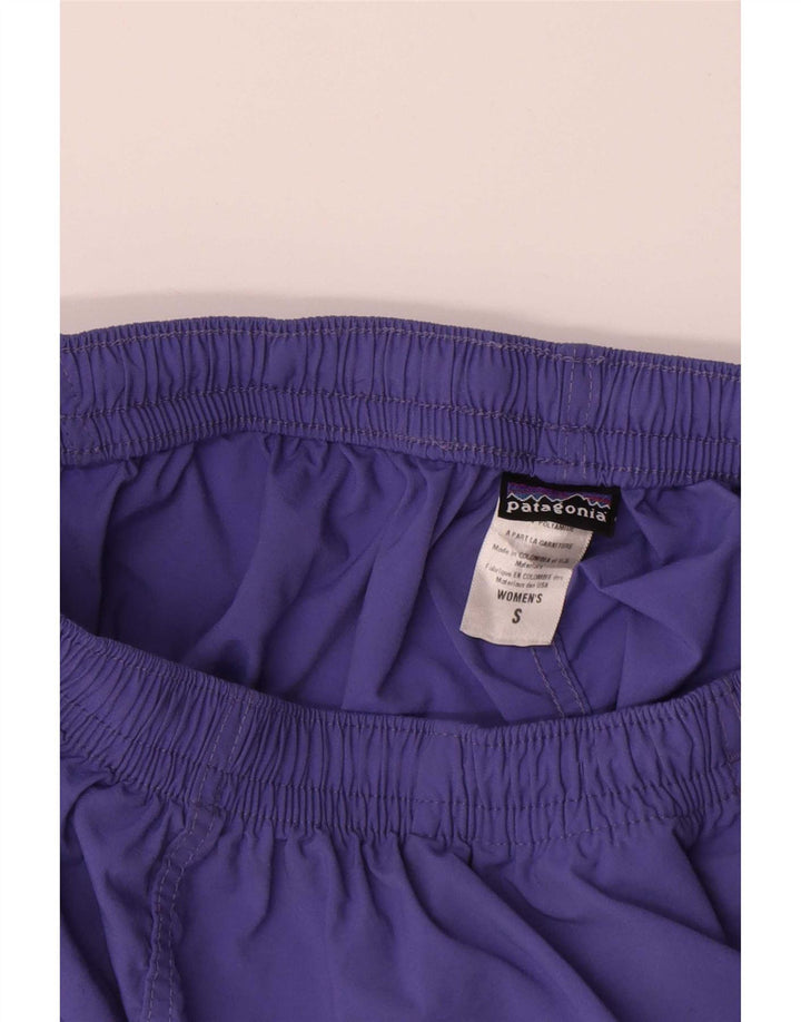 Shorts esportivos femininos Patagonia UK 8 pequeno roxo poliéster