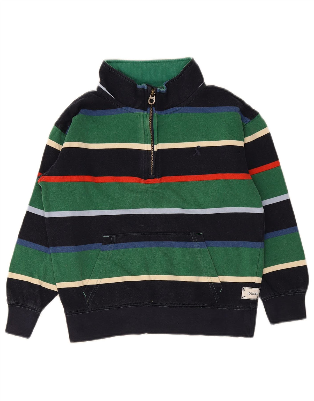 Moletom Joules Boys com zíper e gola 9-10 anos listrado multicolorido