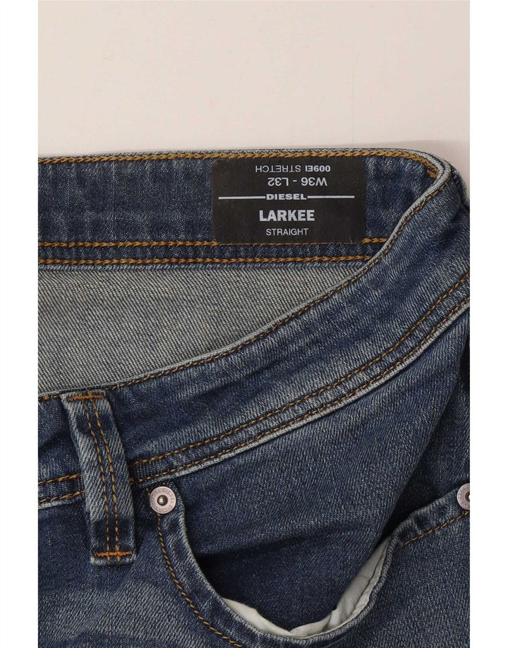 Diesel Mens Larkee Straight Jeans W36 L32 Azul Algodão