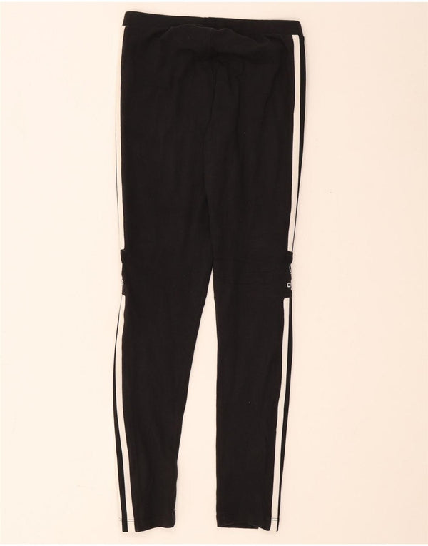 Leggings Adidas Femininas UK 10 Pequenas Algodão Preto
