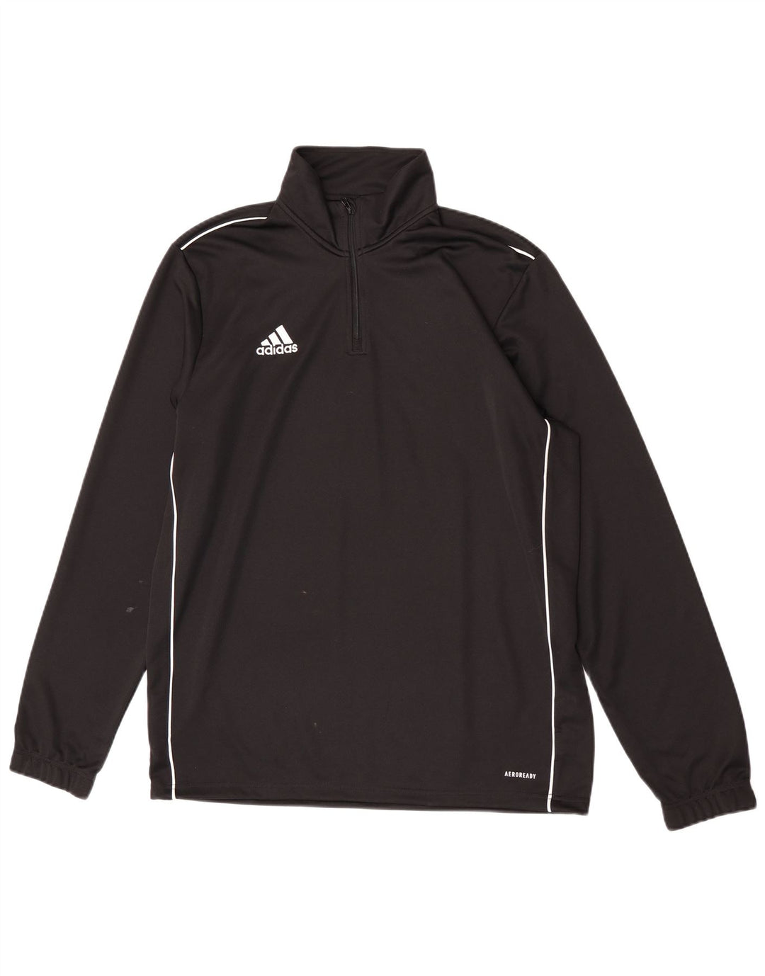 Adidas Mens Aeroready Zip Neck Pulôver Treino Top Grande Poliéster Preto
