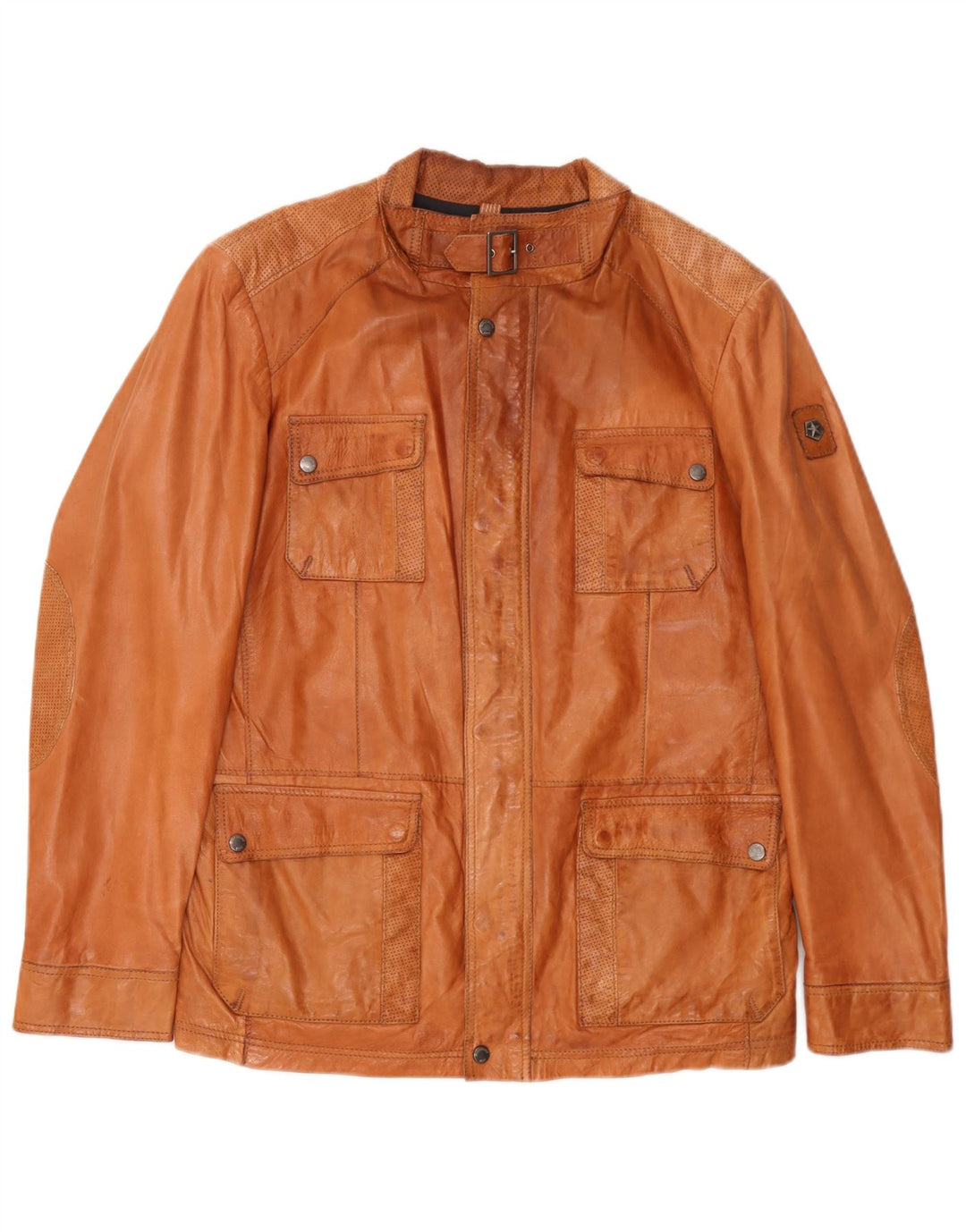 Jaqueta de couro masculina Milestone EU 50 grande marrom