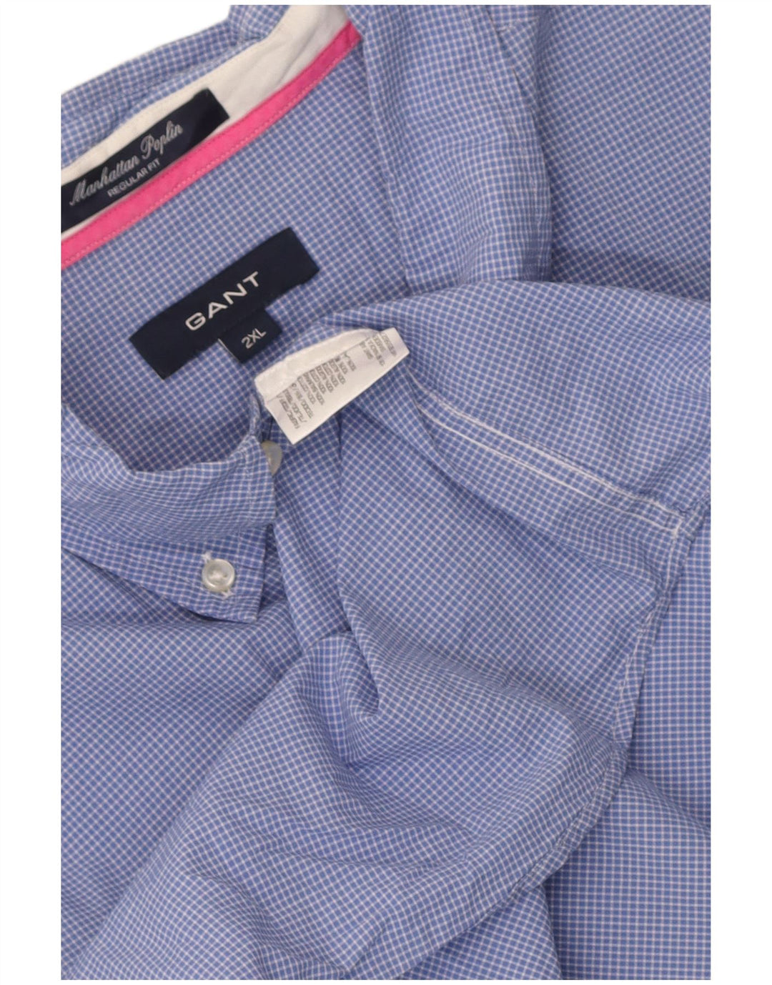 Camisa masculina Gant Regular Fit 2XL algodão xadrez azul