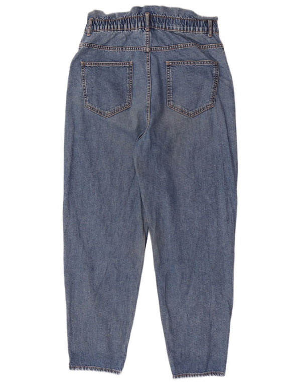 Zara Jeans feminino cintura alta cônico médio W28 L27 azul