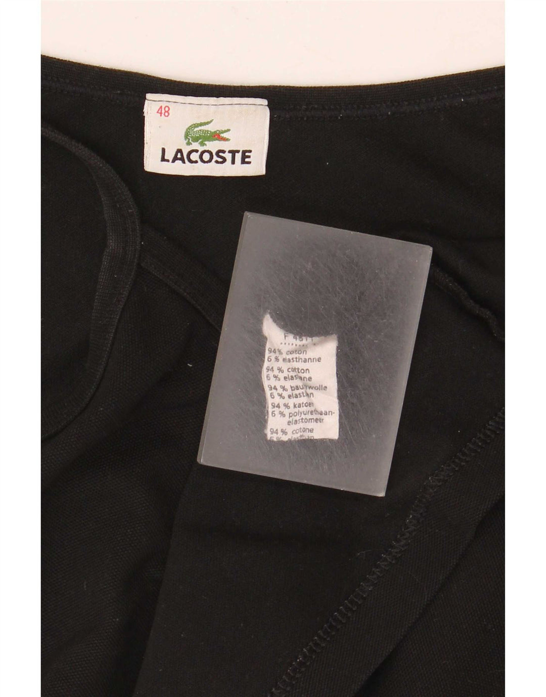 Camisola feminina Lacoste tamanho 48 XL algodão preto