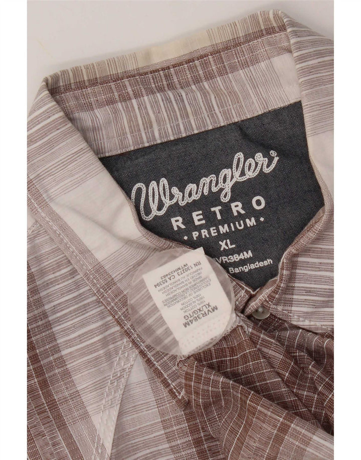 Camisa masculina Wrangler XL marrom xadrez algodão