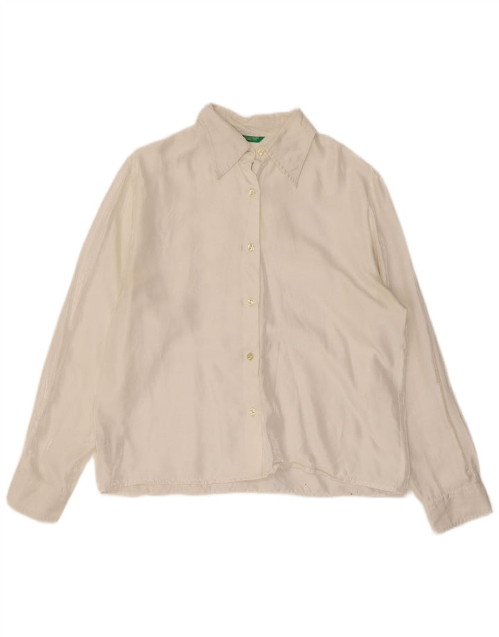 Camisa feminina BENETTON IT 48 XL viscose branca