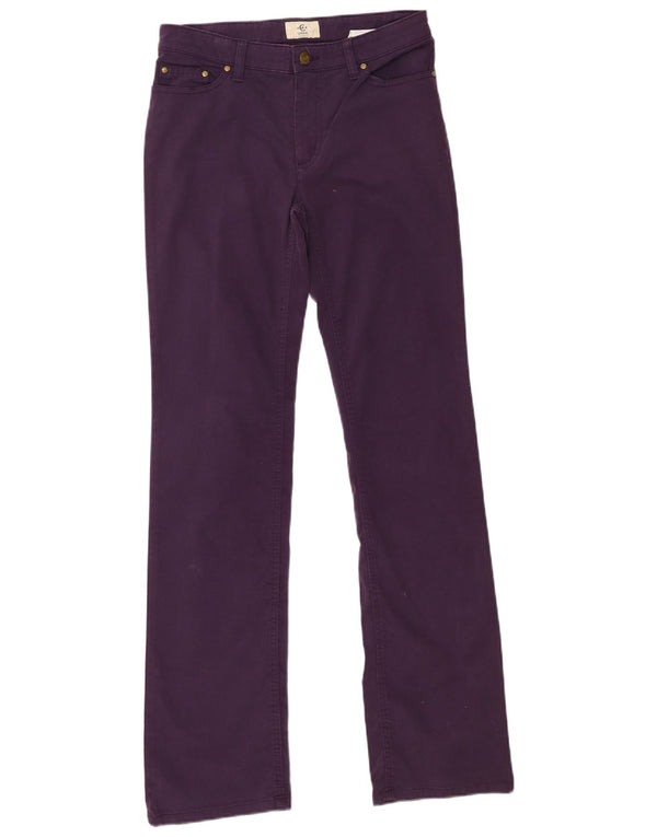 Cerruti 1881 Calças Casuais Retas Femininas W27 L32 Roxo Algodão