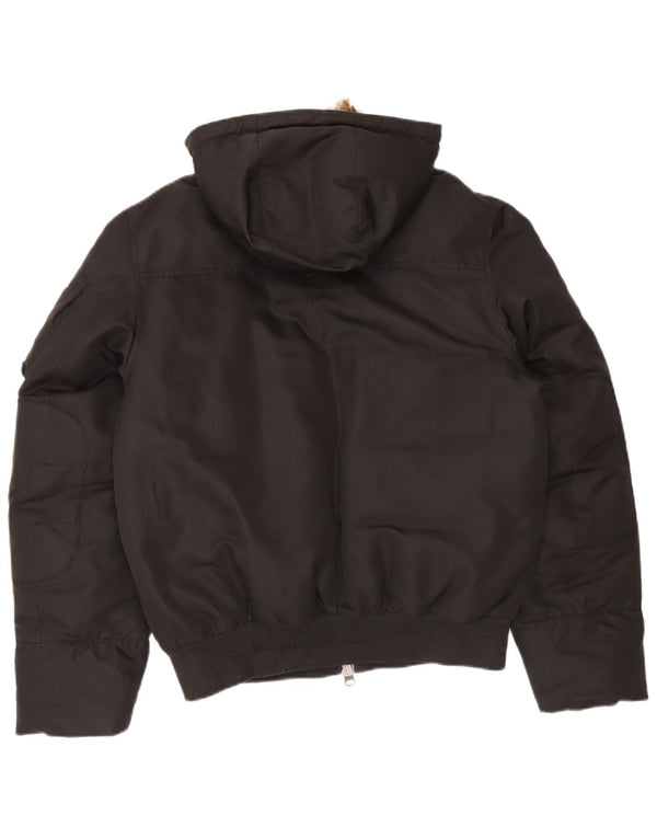 Jaqueta masculina acolchoada com capuz Benetton IT 50 grande preta
