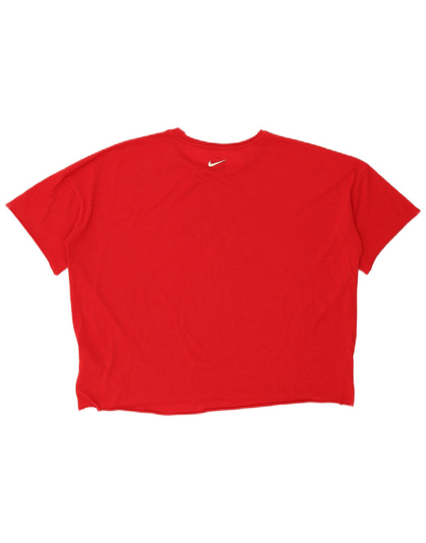 Camiseta Nike Feminina Dri Fit Crop Oversized Graphic Top UK 14 Médio Vermelho