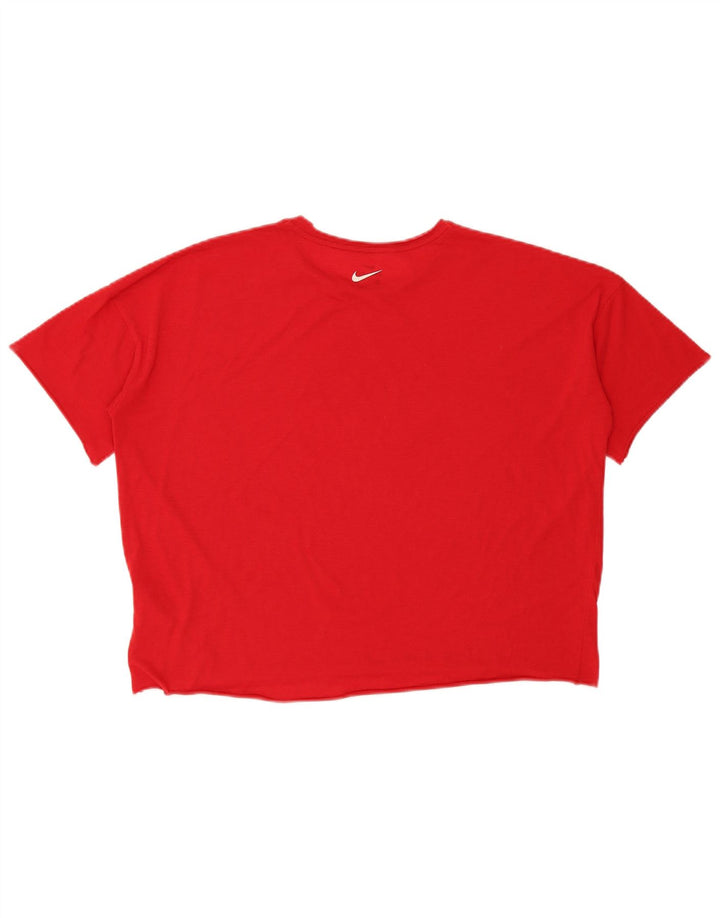 Camiseta Nike Feminina Dri Fit Crop Oversized Graphic Top UK 14 Médio Vermelho