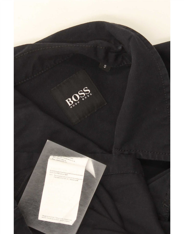 Jaqueta utilitária masculina Hugo Boss Reino Unido 36 algodão azul marinho pequeno