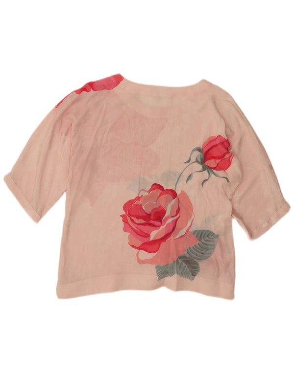 Blusa feminina Mario Pucci Cecconi transparente IT 44 médio rosa floral
