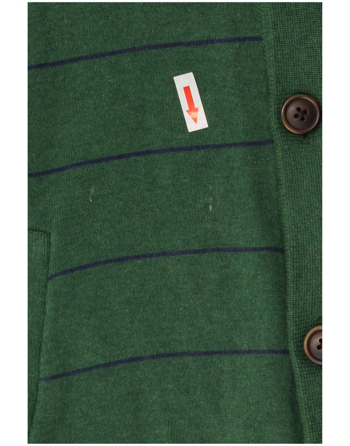 Suéter cardigã masculino Tommy Hilfiger algodão listrado verde médio