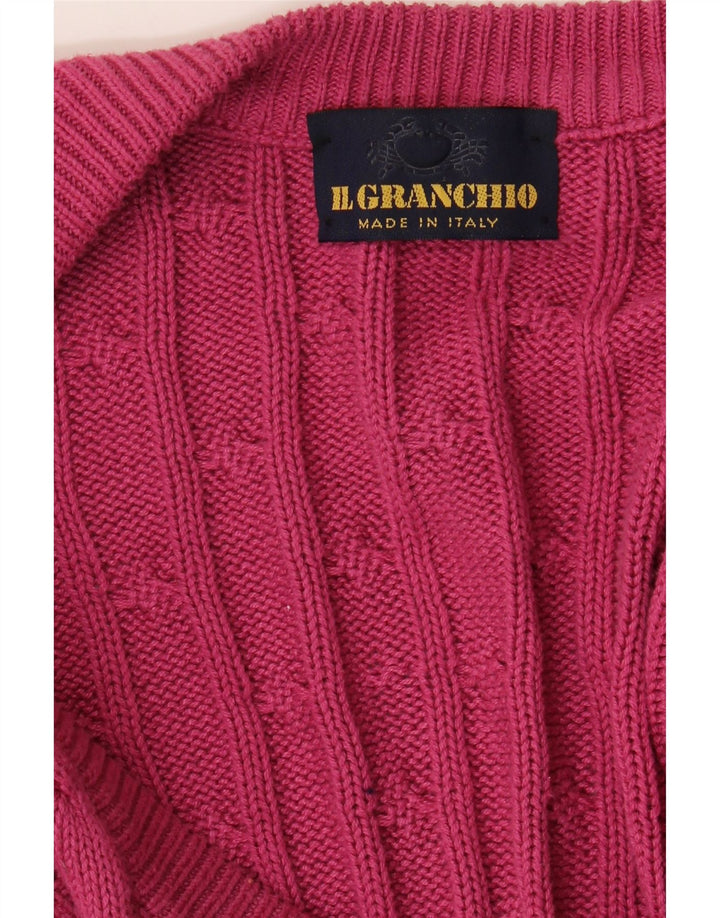 Il Granchio Suéter Cardigan Masculino Grande Rosa