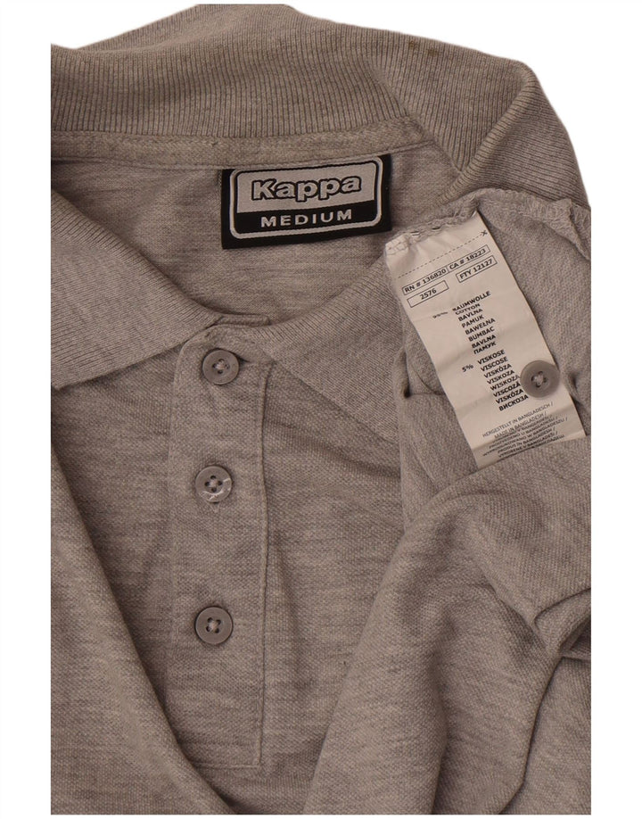 Camisa polo masculina Kappa algodão manchado cinza médio