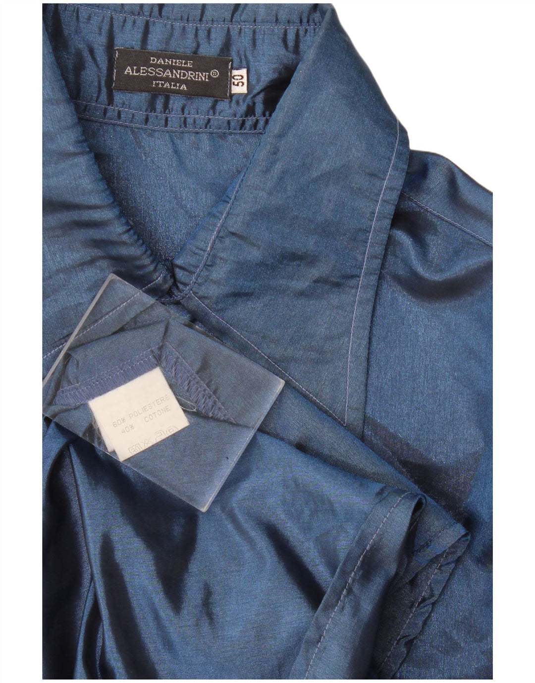Camisa masculina Daniele Alessandrini IT 50 poliéster azul marinho médio
