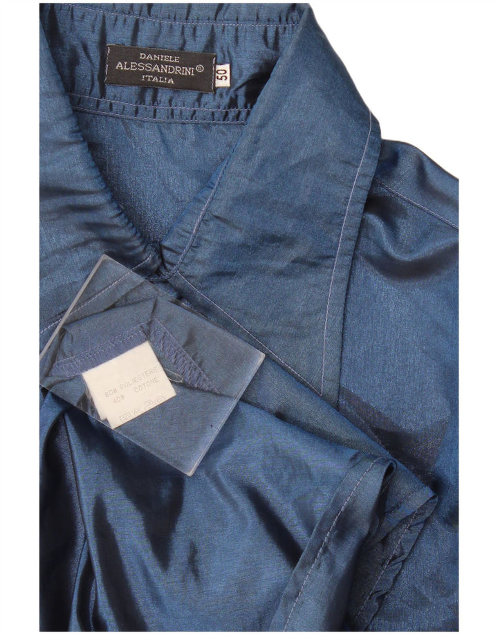 Camisa masculina Daniele Alessandrini IT 50 poliéster azul marinho médio