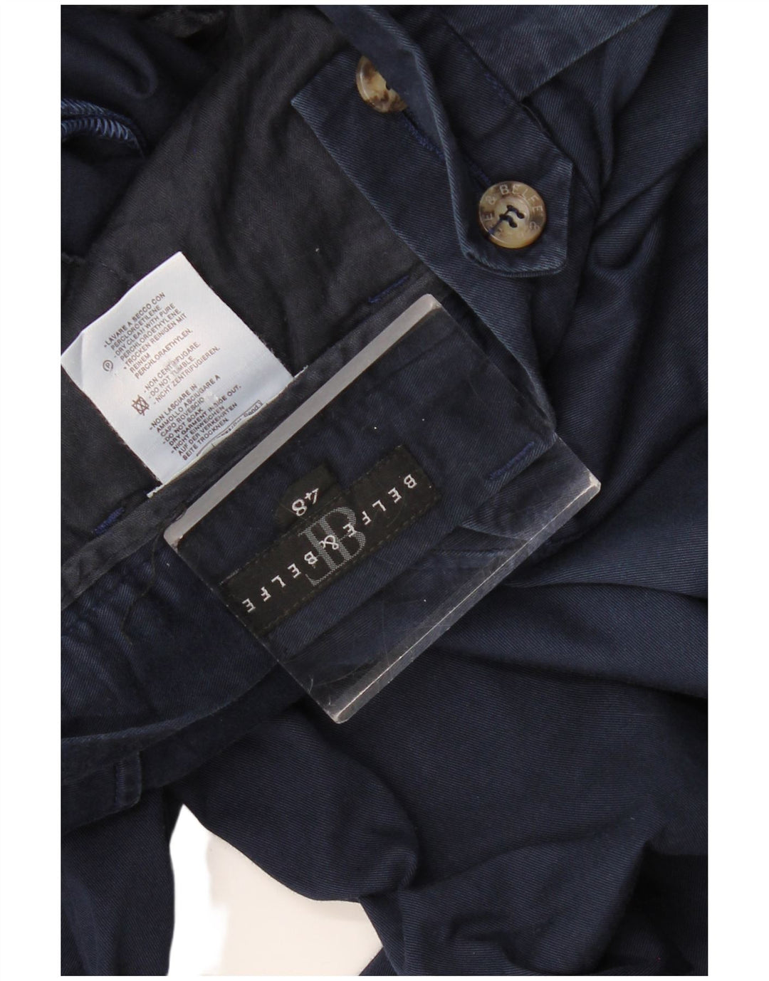 Calça masculina Belfe & Belfe de terno reto médio W32 L32 azul marinho