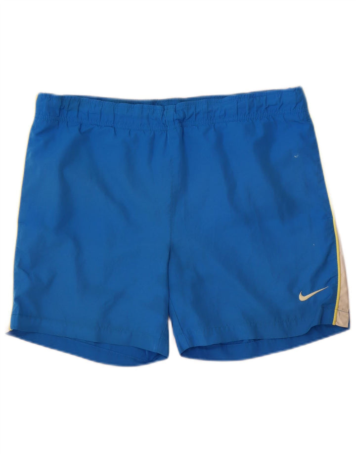 Shorts de natação masculino Nike médio azul colorblock poliéster