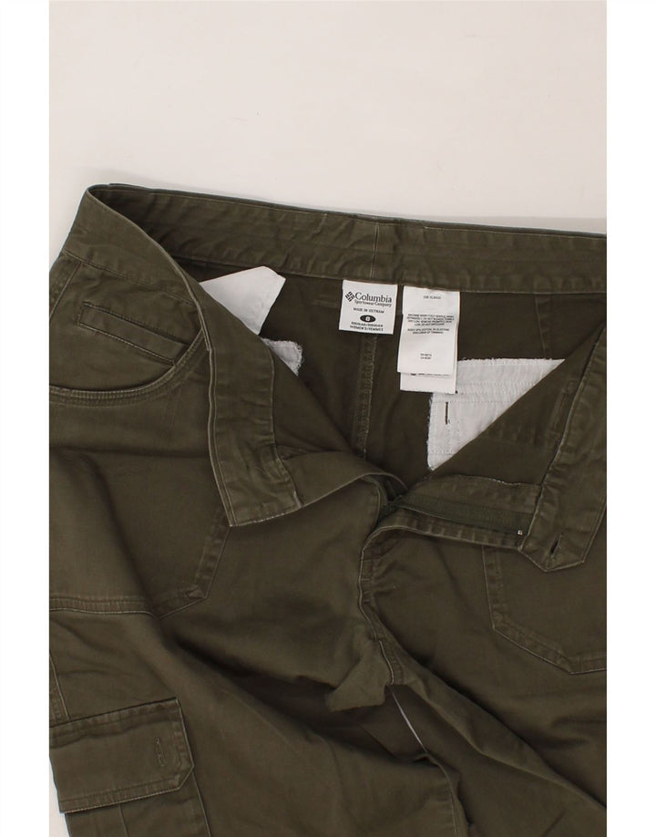 COLUMBIA Womens Straight Cargo Trousers UK 8 Small W26 L31 Khaki Cotton Vintage Columbia and Second-Hand Columbia from Messina Hembry 