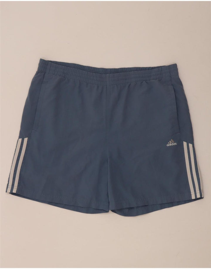 Shorts esportivos masculinos Adidas grande poliéster azul