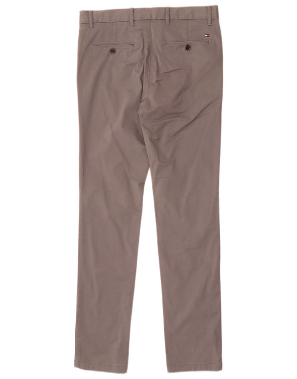 Tommy Hilfiger Mens Skinny Chino Calças W30 L32 Algodão Cinza