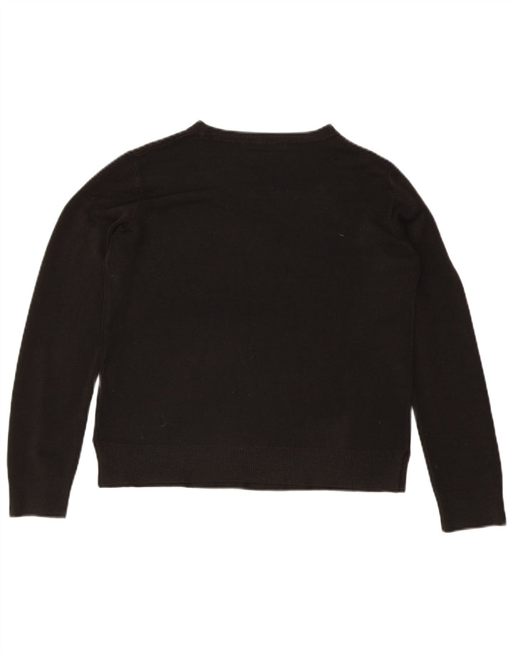 Suéter feminino Marks & Spencer com gola redonda Reino Unido 14 acrílico preto médio
