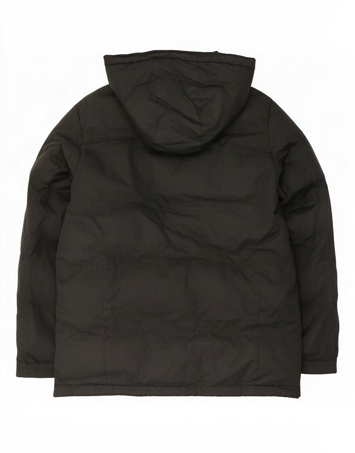 Jaqueta acolchoada com capuz masculina Mountain Warehouse poliéster preto médio Reino Unido 38