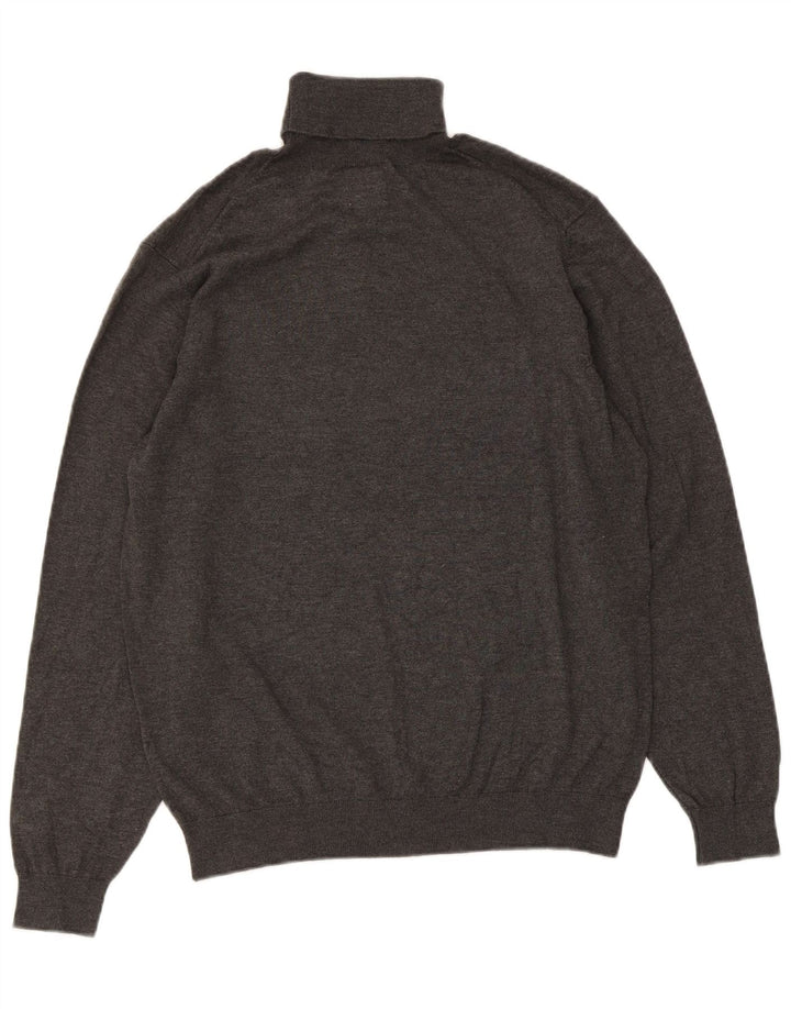 Suéter masculino Zara com gola redonda e viscose manchada cinza grande