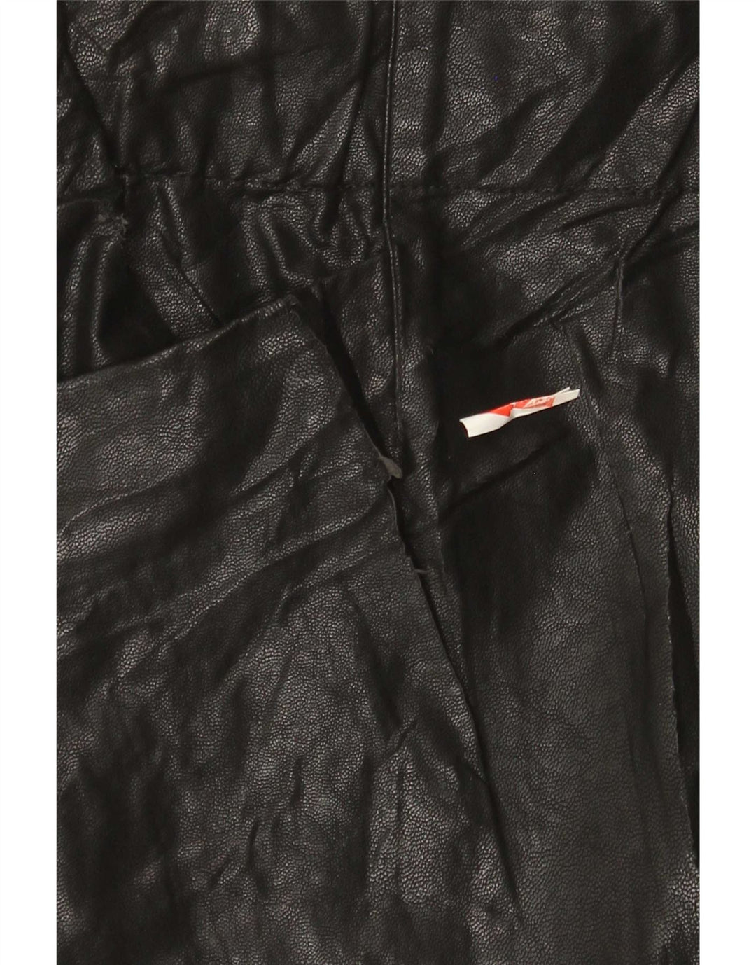 Zara mini saia feminina de couro sintético pequena W26 poliuretano preto
