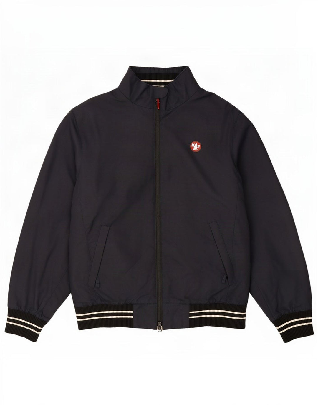 Jaqueta bomber masculina Murphy & Nye Reino Unido 38 poliéster azul marinho médio