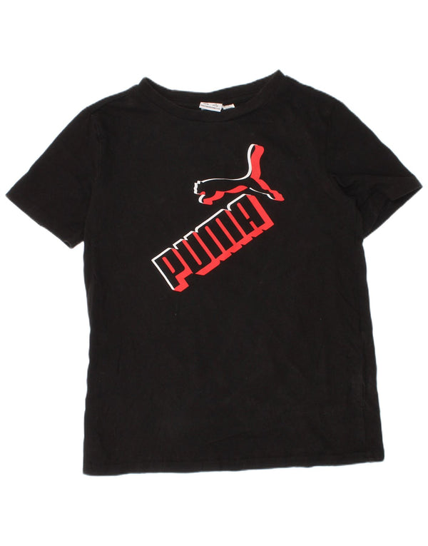 Camiseta Puma Boys Graphic Top 7-8 Anos Pequeno Algodão Preto