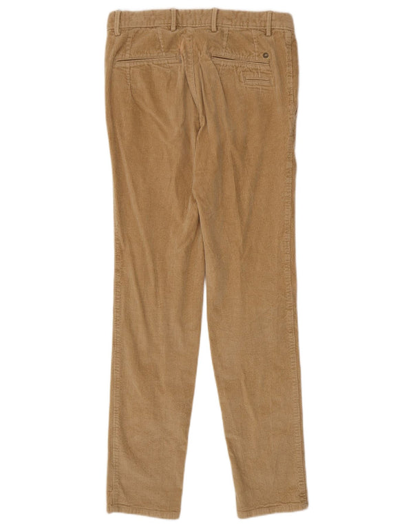 Calça masculina de veludo Massimo Dutti Slim Fit UE 38 pequena W30 L30 bege