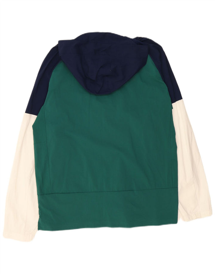 ADIDAS Mens Hooded Tracksuit Top Jacket Grande Verde Colourblock Nylon