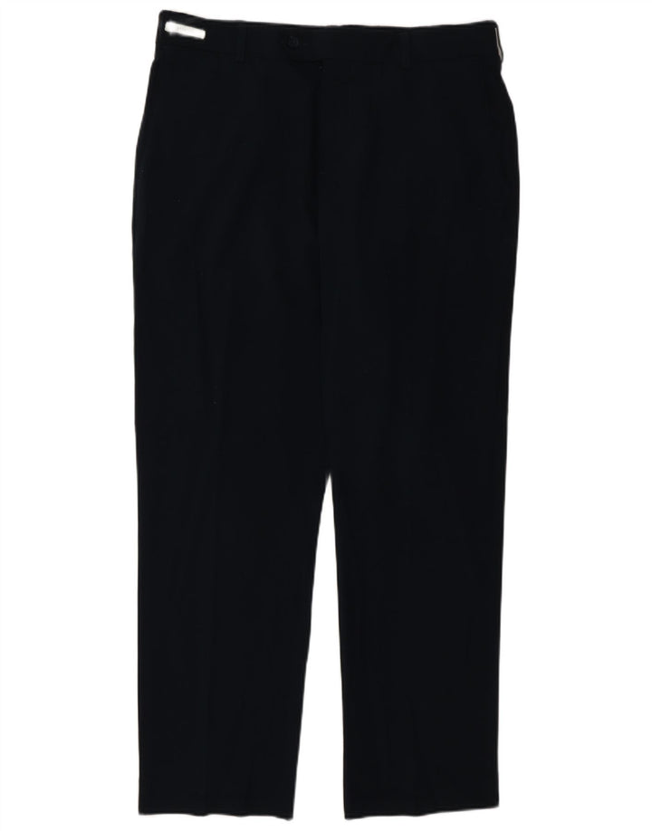 Calça masculina reta casual Farah W34 L29 poliéster azul marinho