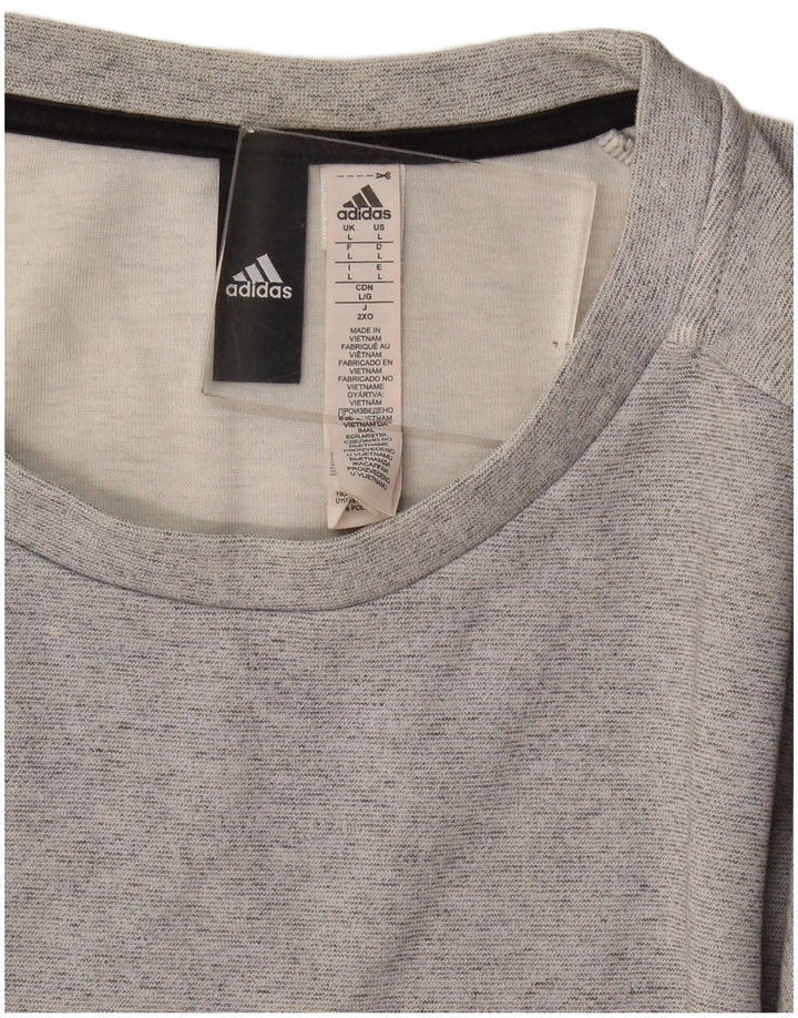 Adidas Mens Moletom Jumper Grande Algodão Cinza