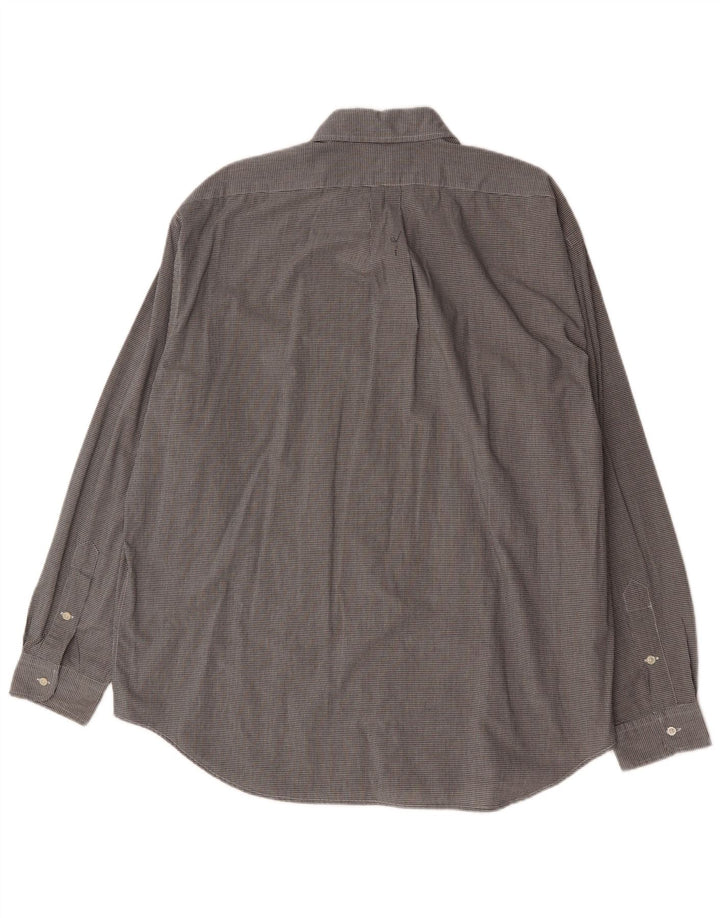 Ralph Lauren Camisa masculina Blake XL cinza algodão guingão